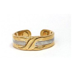 Streak Design Silver & Gold Finished Copper Ring