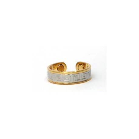 Gothic Design Silver & Gold Finished Copper Ring