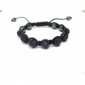Dark Purple Crystal Ball Shamballa Bracelets Adult