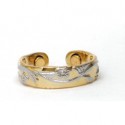 Floral Design Silver & Gold Finished Copper Ring