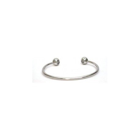 Tear Drop Torque Design Silver Finished Copper Bangle