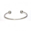 Tear Drop Torque Design Silver Finished Copper Bangle