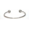 Tear Drop Torque Design Silver Finished Copper Bangle