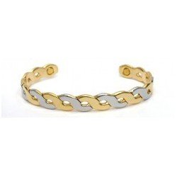 Chain Link Design Silver & Gold Finished Copper Bangle