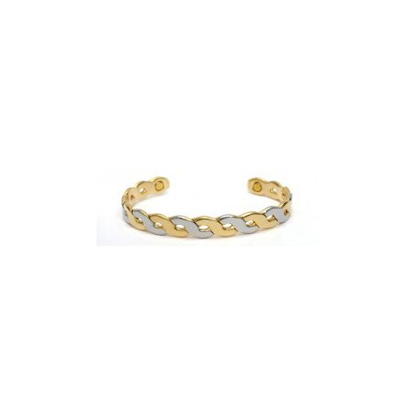 Chain Link Design Silver & Gold Finished Copper Bangle