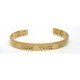 Engraved Leaf Design Gold Finished Copper Bangle