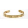 Engraved Leaf Design Gold Finished Copper Bangle