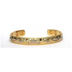 Chain Link Design Silver & Gold Finished Copper Bangle