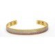Engraved Tri Colour Design Silver & Gold Finished Copper Bangle