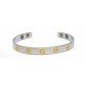 Screw Design Silver & Gold Finished Copper Bangle