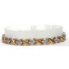Abstract Leaf Matt Silver & Gold Stainless Steel Bracelet
