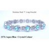 Blue Aqua Crystal Silver Stainless Steel Bracelet