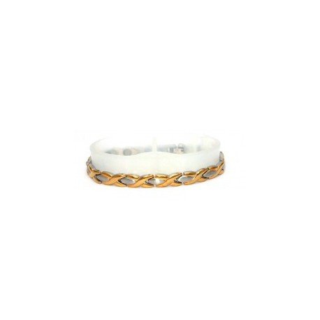 Eye Design Silver & Gold Stainless Steel Bracelet