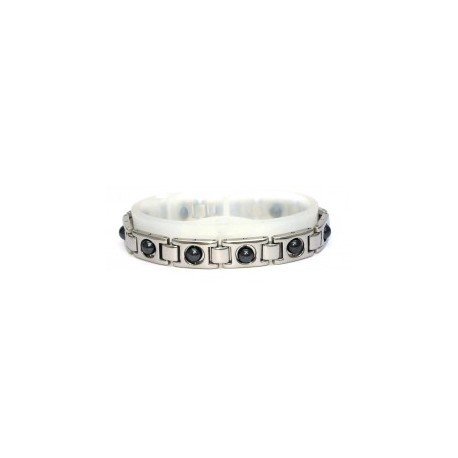 Rolling Ball Hematite Silver Stainless Steel Bracelet