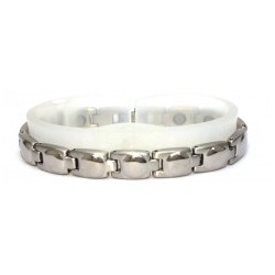 Round Embossed Silver Stainless Steel Bracelet
