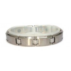 Traditional H Link Matt Silver Stainless Steel Bracelet