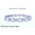 Clear Crystal Silver Stainless Steel Bracelet