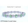 Peridot Crystal Silver Stainless Steel Bracelet