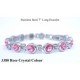 Rose Crystal Silver Stainless Steel Bracelet