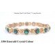 Emerald Crystal Silver Stainless Steel Bracelet