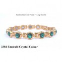 Emerald Crystal Silver Stainless Steel Bracelet