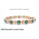 Emerald Crystal Silver Stainless Steel Bracelet