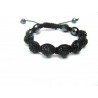 Black Crystal Ball Shamballa Bracelets Adult