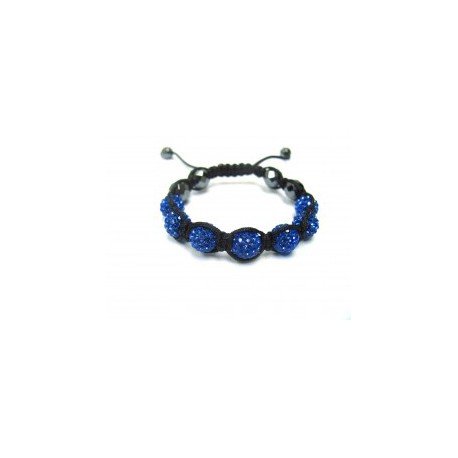 Dark Blue Crystal Ball Shamballa Bracelets Adult