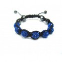 Dark Blue Crystal Ball Shamballa Bracelets Adult